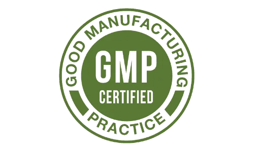 GMP Certified logo for Lungora, indicating that the product is manufactured following Good Manufacturing Practices for quality and safety.